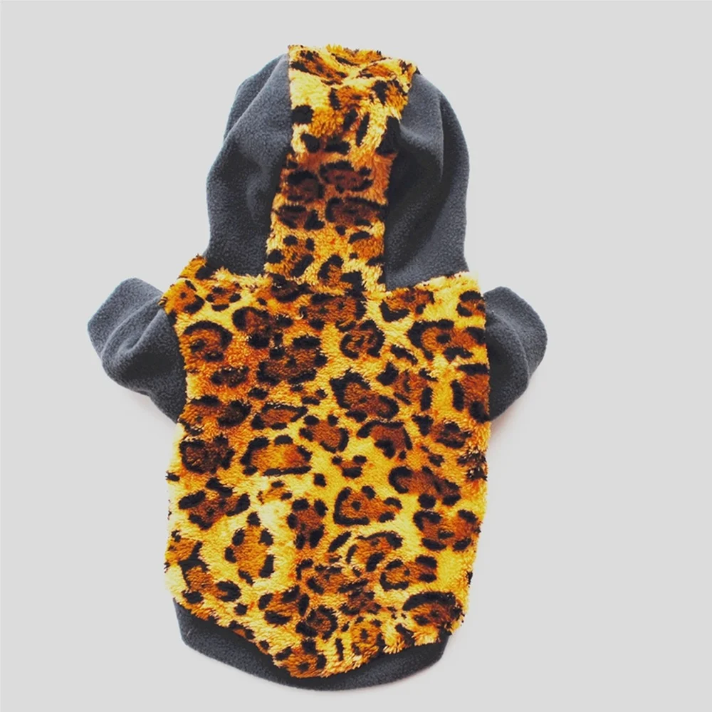 

Leopard Warm Fleece Dog Clothes for Small Medium Dogs Winter Dog Hoodie Coat Puppy Pet Chihuahua Jacket French Bulldog Clothing