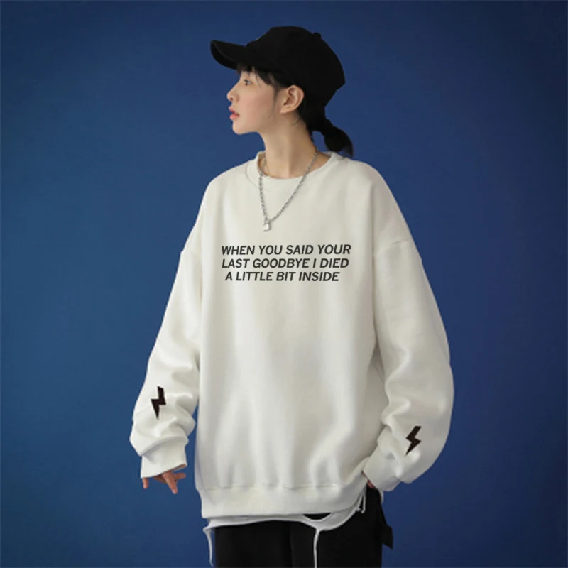 

Spring Oversize Printted Drawstring Women's Sweatshirt O-neck Female Hooded Sweatshirts 2021 Couple Sweatshirts DIY Customize
