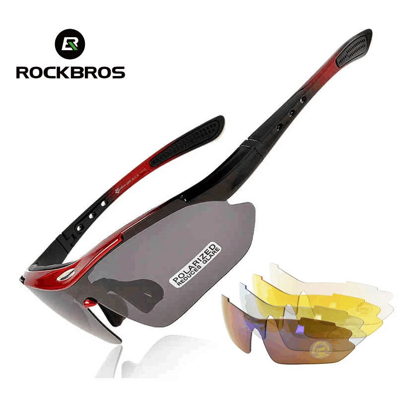 

ROCKBROS Polarized Cycling Glasses Men Sports Sunglasses Road MTB Mountain Bike Bicycle Riding Protection Goggles Eyewear 5 Lens