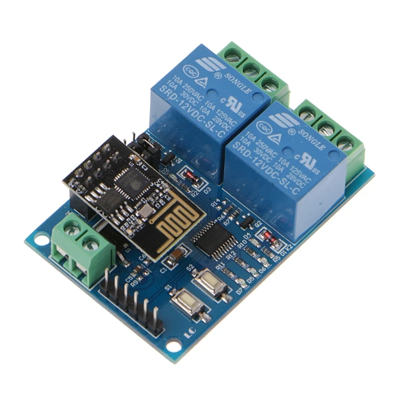 

5V 12V ESP8266 ESP-01 2 Channel WiFi Relay Module 2-Channel Relay Module For IOT Smart Home Phone APP Controller