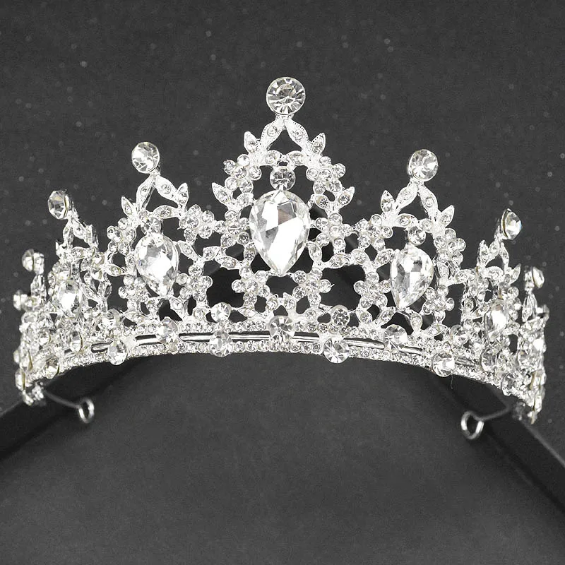 Silver crystal Новинка, серебряная свадебная диадема с кристаллами AB для свадьбы, стразы, корона, свадебные диадемы, украшение на голову, диадема, ободки, свадебный головной убор - Окраска металла: Silver crystal