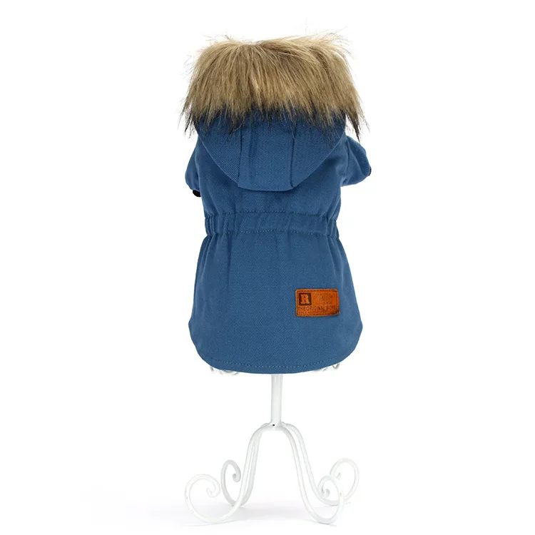 Модный Зимний меховой теплый воротник плотное пальто для собак одежда щенков