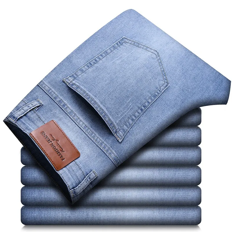 Мужские классические джинсы стрейч синие и черные брюки из денима 2020|Мужские