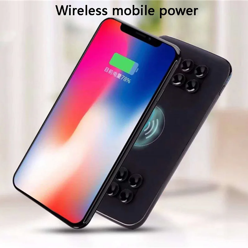 Tuoshike беспроводной банк силы 10000mAh присоска адсорбции портативный мобильный телефон беспроводной банк силы для Iphone samsung Xiaomi