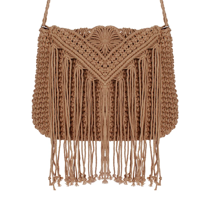 Ручная веревочная плетеная Сумка Вязаная Летняя Пляжная сумка из ротанга с