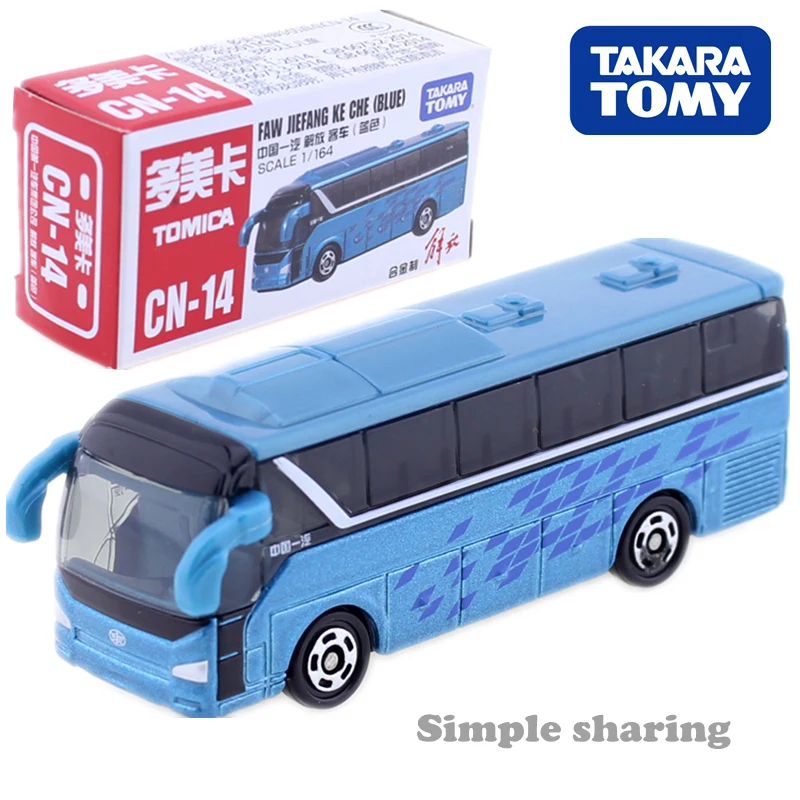 Томика № CN 14 FAW JIEFANG KE CHE BUS BLUE SPECIAL TAKARA TOMY 1/164 автомобильные двигатели Литые