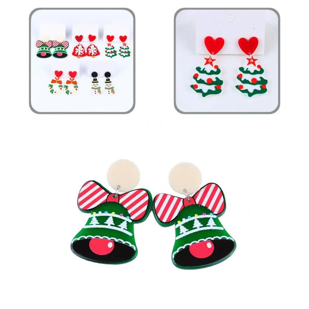 

Popular Lady Earrings Christmas Tree Female Contrast Color Cartoon Dangle Earrings Dangle Earrings Stud Earrings 1 Pair