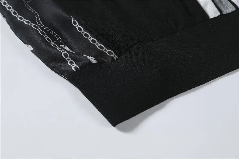 

New early autumn European women s clothing led into color knit printed silk long sleeves F62002 chain