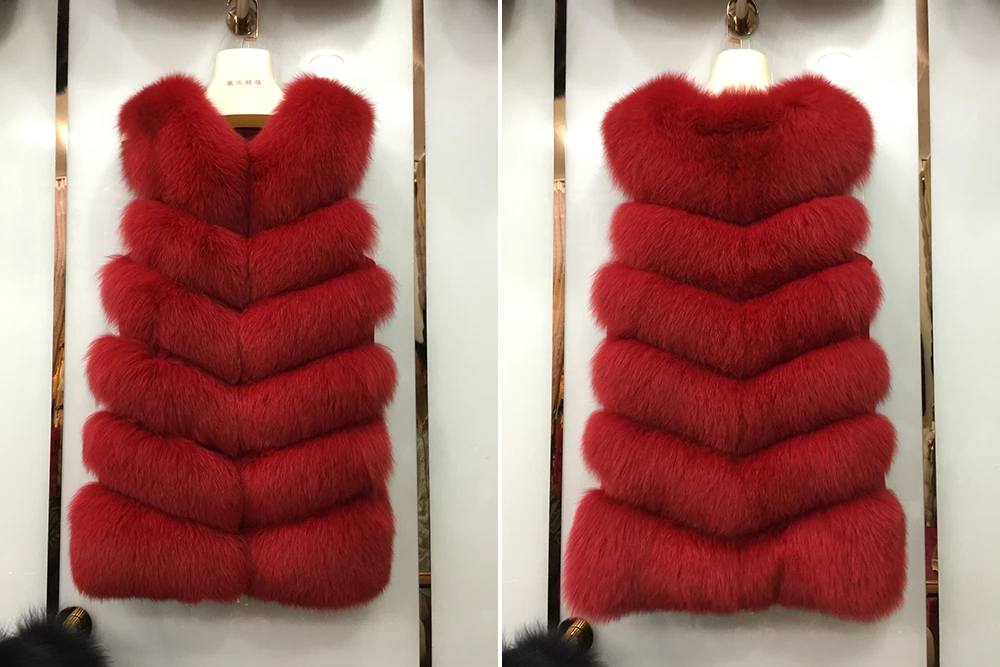 Jancoco Max, новинка, Длинный жилет из натурального Лисьего меха, Осень-зима, теплый, 6 рядов, жилет, женский, Повседневный, мягкий, жилет, высокое качество, S7167