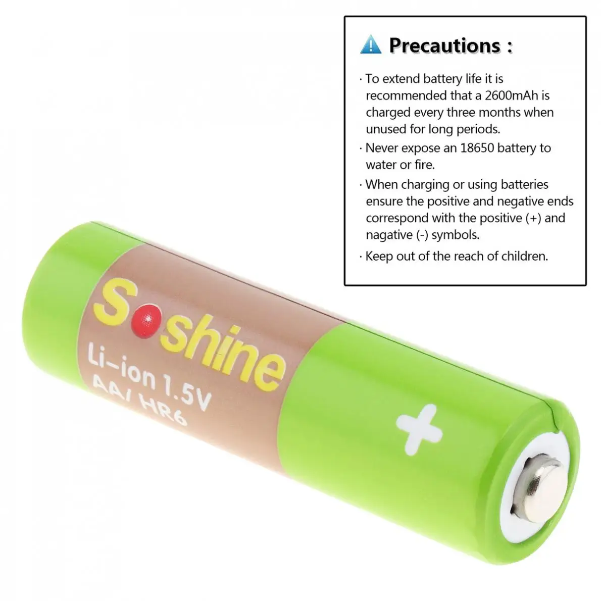 Soshine 2 шт./лот 2200 мАч HR6 Li-Ion 1 5 В перезаряжаемая батарея AA с портативной