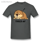 Забавные футболки LIDU с изображением спящего чау-чау, собачка, Мужская футболка, хлопковые летние футболки с коротким рукавом, футболки с рисунком