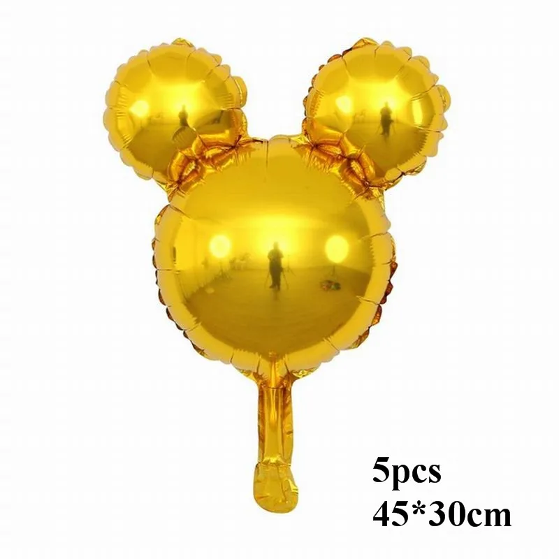 gold mickey 8 шт с Микки Маусом и Минни Маус комплект Мышь шарик из фольги в форме baby shower вечерние писчая бумага globos детские игрушки для happy birthady вечерние украшения - Цвет: gold mickey