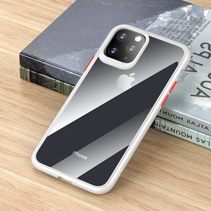 clear white ROCK для iphone 11 iphone 11 pro max чехол с кристаллами, прозрачная, для телефона защита soфт+ Твердый Чехол-гибрид для iphone 11 pro крышка - Цвет: clear white