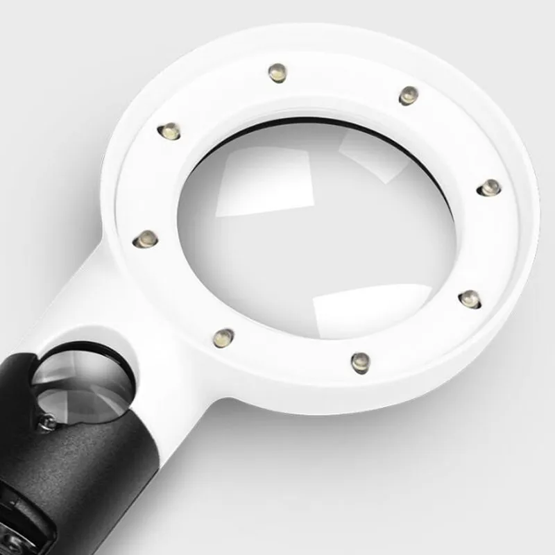 60x HD Magnifying Glass With LED Light Handheld Magnifier Illumination For Antiques Identification Jewelry Tool Loupe | Инструменты