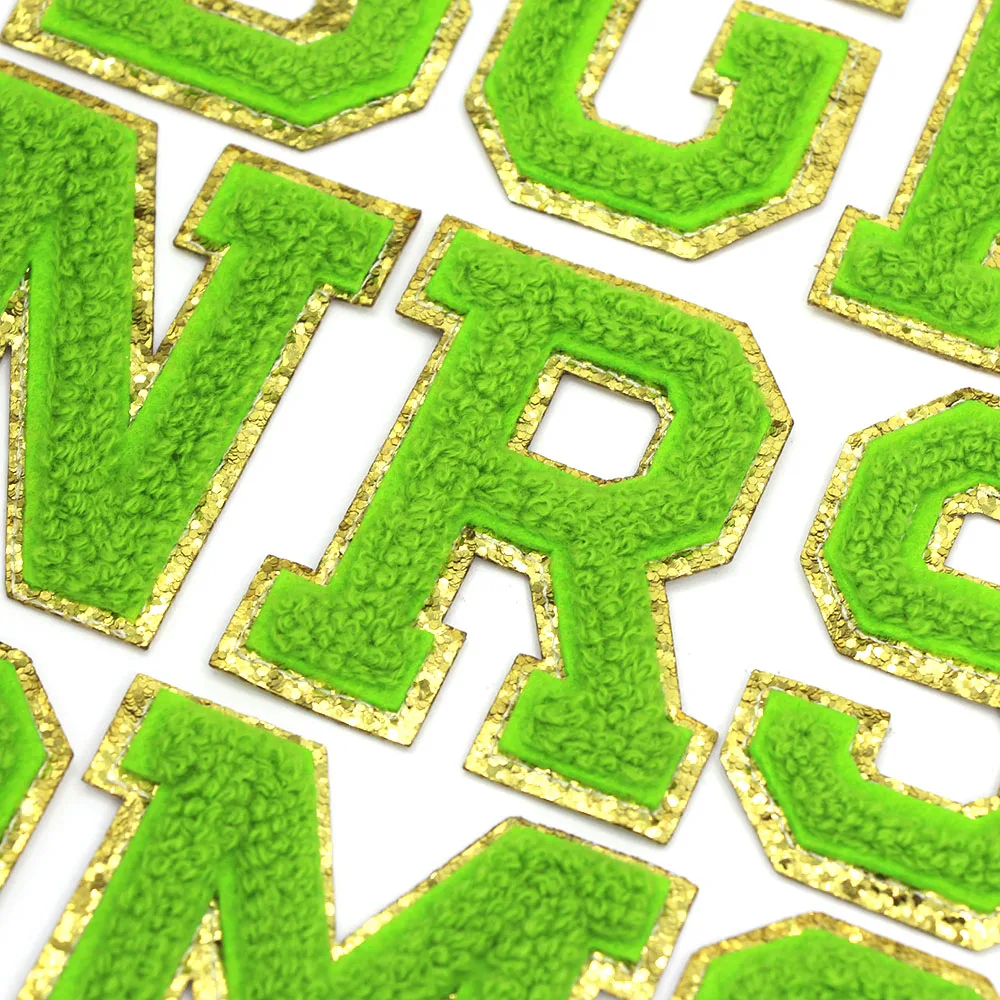 1 шт. зеленые нашивки с буквами аппликация помощью утюга для одежды вышивка