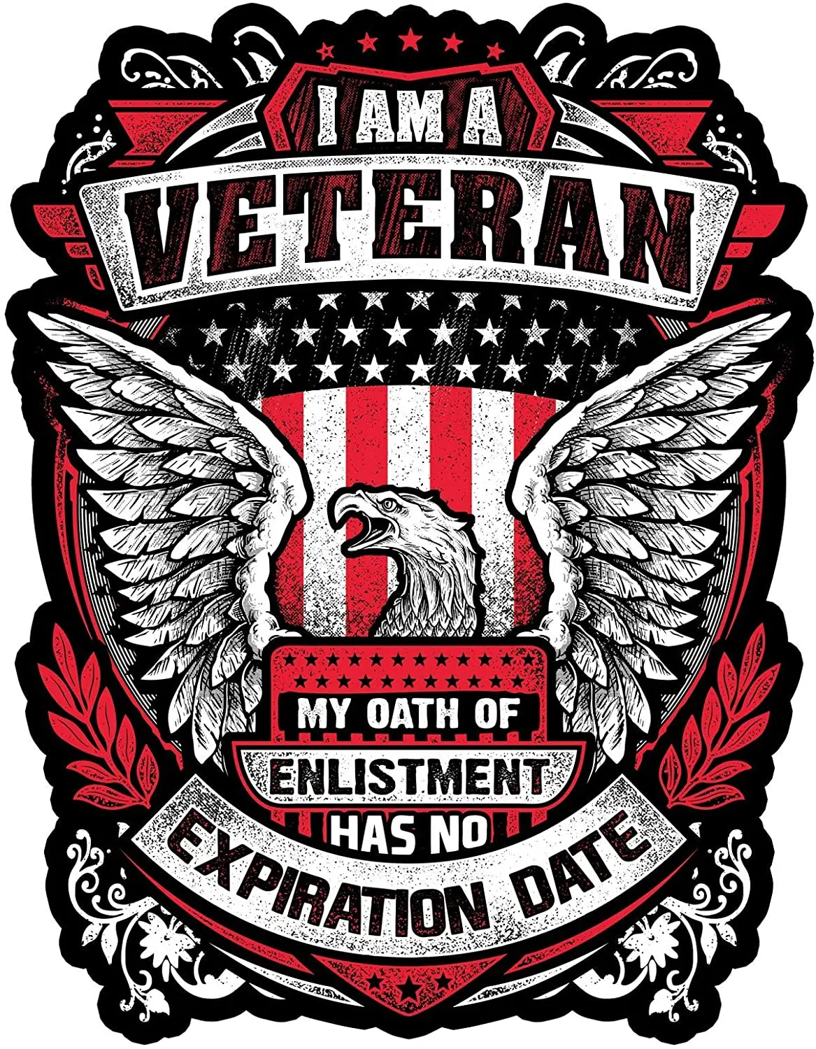 

I Am A Veteran Badge Brand Car Sticker Decal Decor Cover Scratches Waterproof Motorcycle Off-road Trunk Guitar Laptop PVC Vinyl