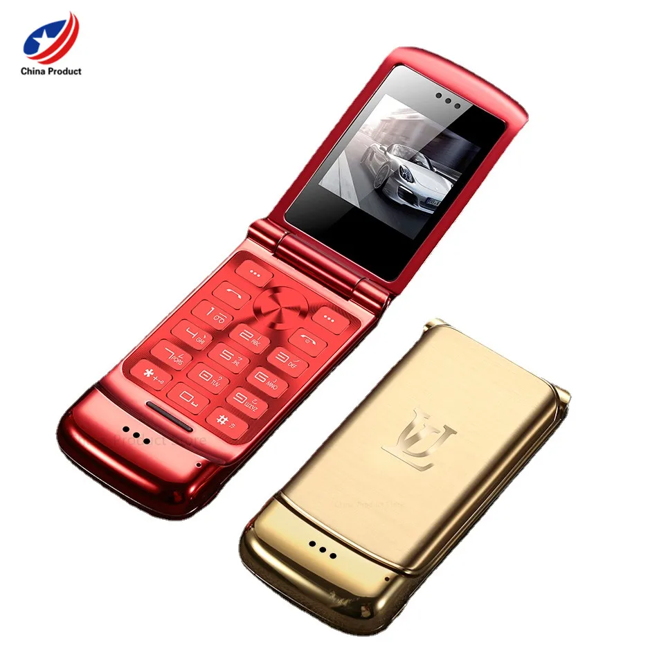 Роскошный раскладной мини телефон раскладушка Ulcool V9 металлический дизайн 1 54