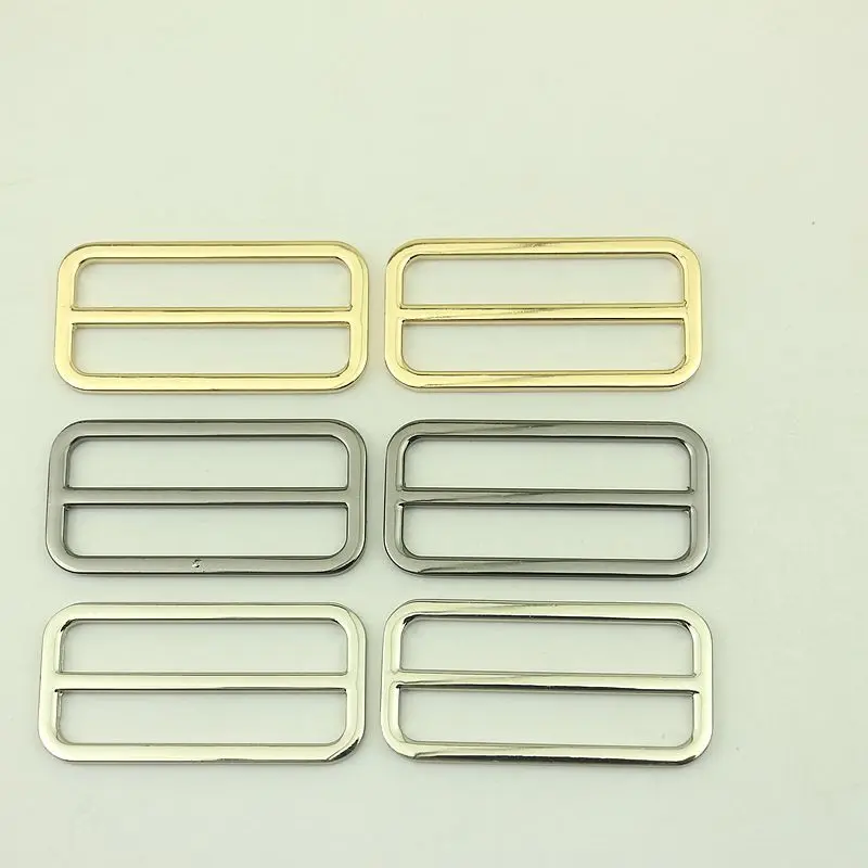 10Pcs 50mm Adjustable Buckles Metal Slider Tri Glide Square Ring Webbing Belt Ribbon Strap Buckle Bags DIY Accessories