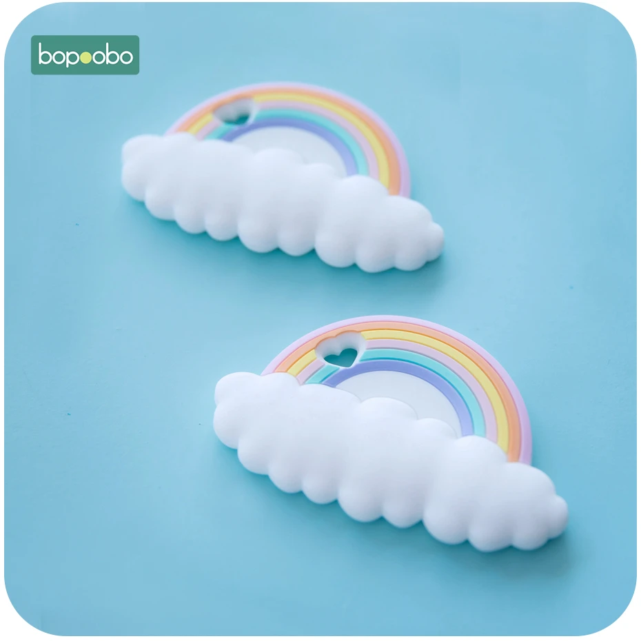 Bopoobo 10 шт. силиконовые радужные жевательные BPA бесплатно грызуны Прорезыватель крошечный стержень Детские трофеи пищевой силиконовый Прорезыватель для зубов продукты