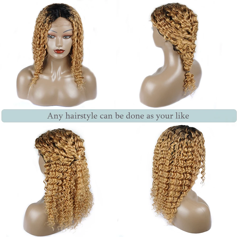 Завидую 27 короткий глубокая волна Синтетические волосы на кружеве парик их