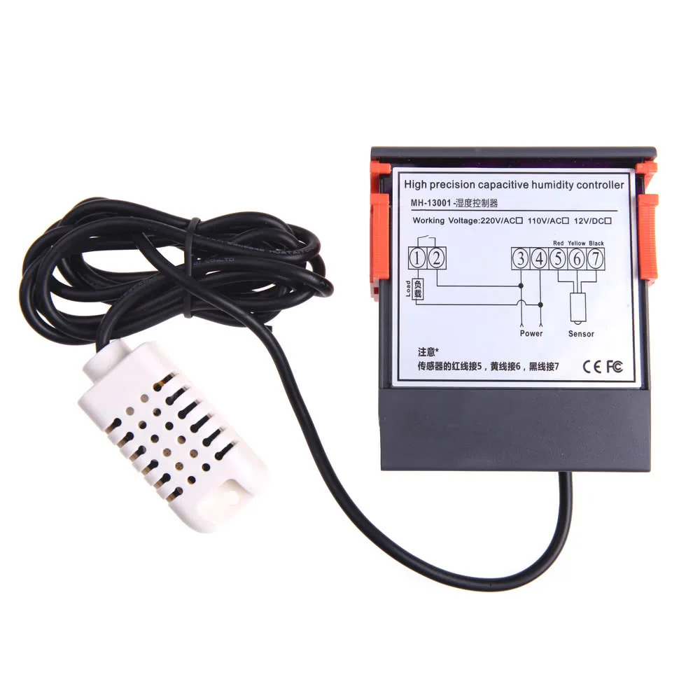 

10A 110V Mini Digital Air Humidity Control Controller Measuring Range 1% ~ 99% with Sensor