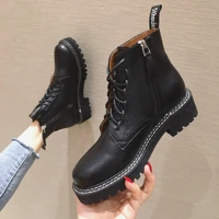 2020 new style for autumn and winter british vintage lace killer booties handsome locomotive boots martin boots