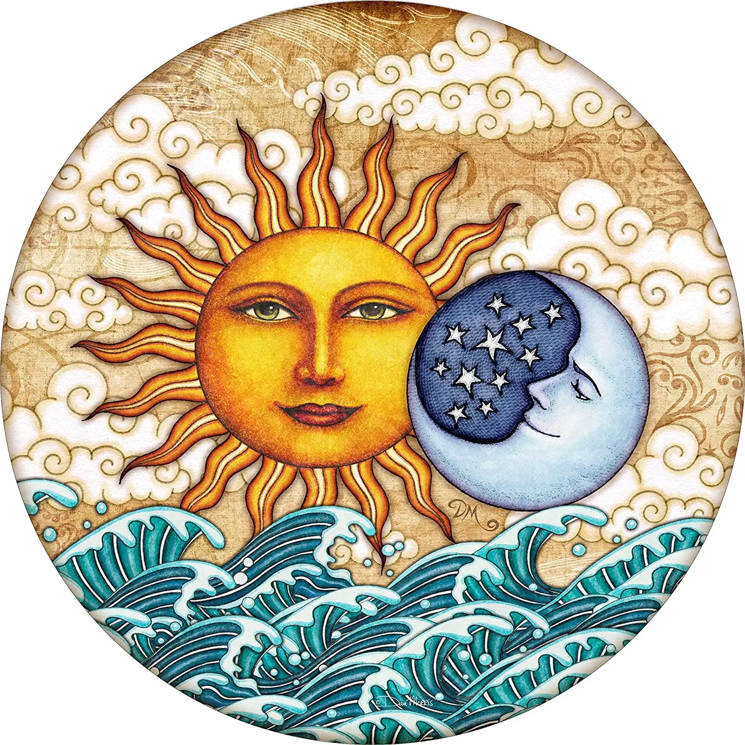 

TIRE COVER CENTRAL Ocean Sunrise Sun Moon Spare Tire Cover (Select tire Size/Back up Camera in MENU) Custom Sized to Any