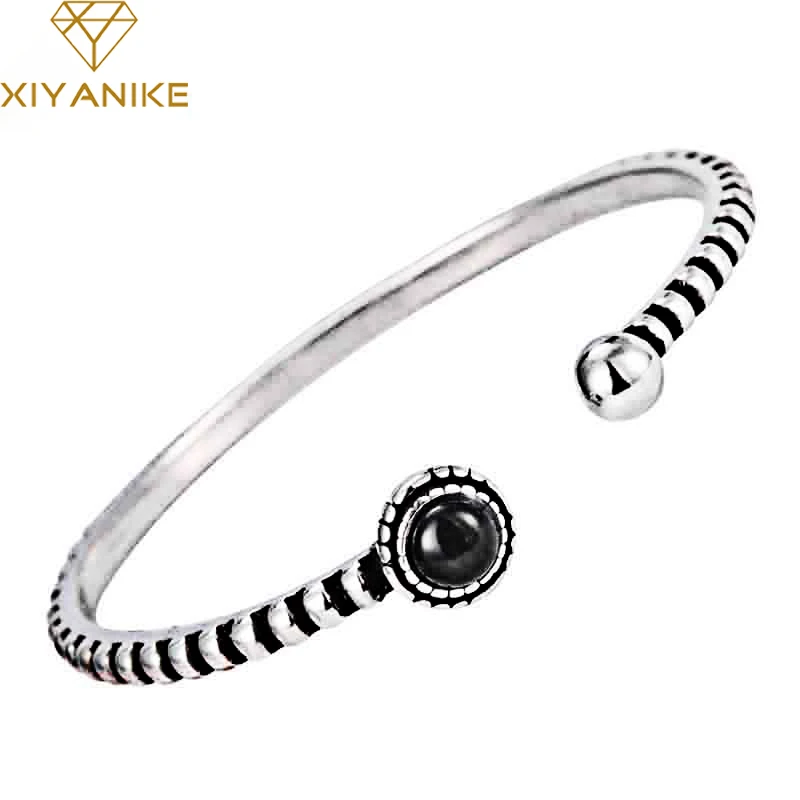 

XIYANIKESilver Color Vintage Classic Adjustable Charm Bracelets & Bangle For Women Wedding Gift Prevent Allergy Jewelry