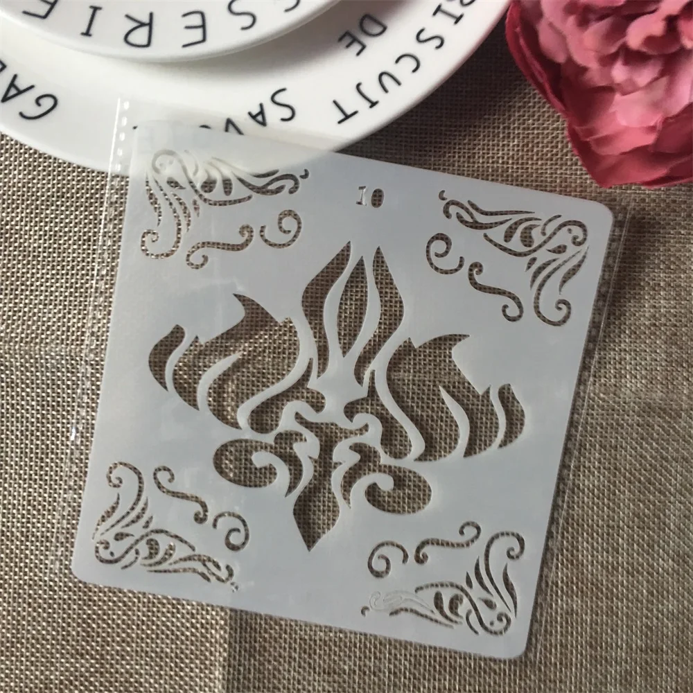 8Pcs/Set 13cm Lady Dog Cat Heart DIY Layering Stencils Painting Scrapbook Coloring Embossing Album Decorative Card Template | Дом и сад