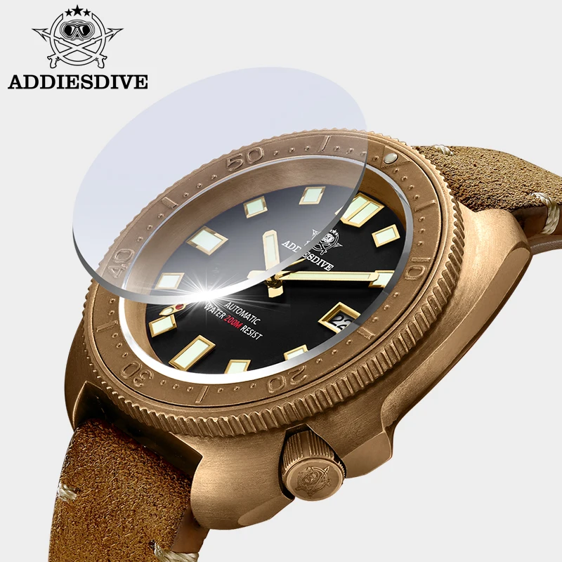 Новинка мужские часы ADDIESDIVE AD2104 в стиле ретро из бронзы автоматические