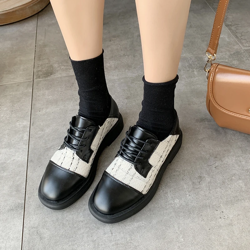 Модные черные кожаные туфли Женские мокасины Femmes Chaussures Удобные дизайнерские на