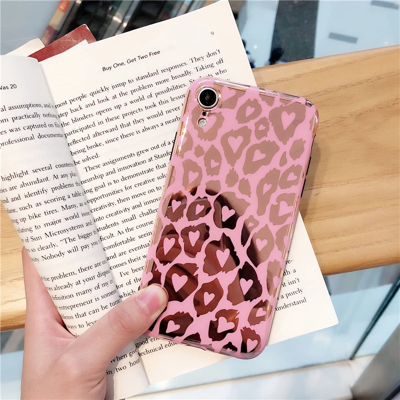 Роскошный Розовый леопардовый чехол Gimfun для телефона Iphone Xs Max лазерный из ТПУ 11 Pro