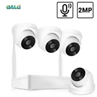 Беспроводная система видеонаблюдения H.265 1080P, 2 Мп, IP-камера для помещений с аудио, видеорегистратор, система видеонаблюдения, комплект наблюдения