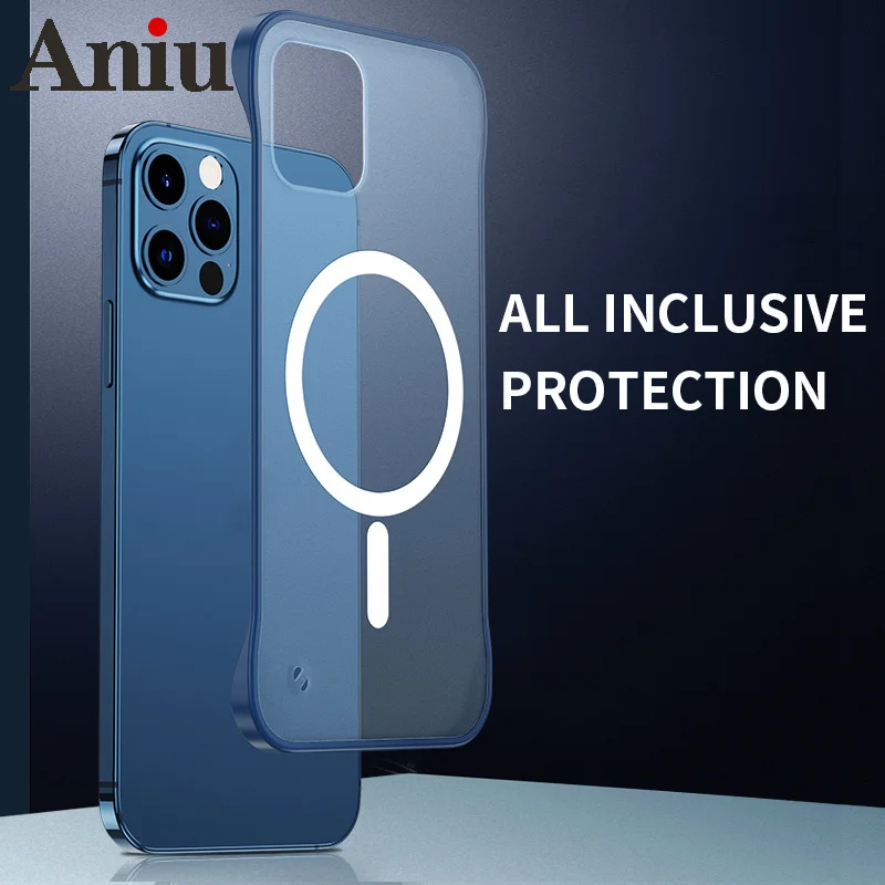 

Luxury Ultra-thin Matte Shockproof Magsafe Wireless Charging Magnetic Phone Case For iPhone 12 11 Pro Max Mini Back Cover Fundas