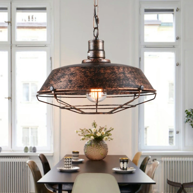 

Loft Style Vintage Pendant Lamp Light Industrial Retro Iron Hanging Ceiling Lamps E27 Chandelier for Salon Restaurant Bar Kitche