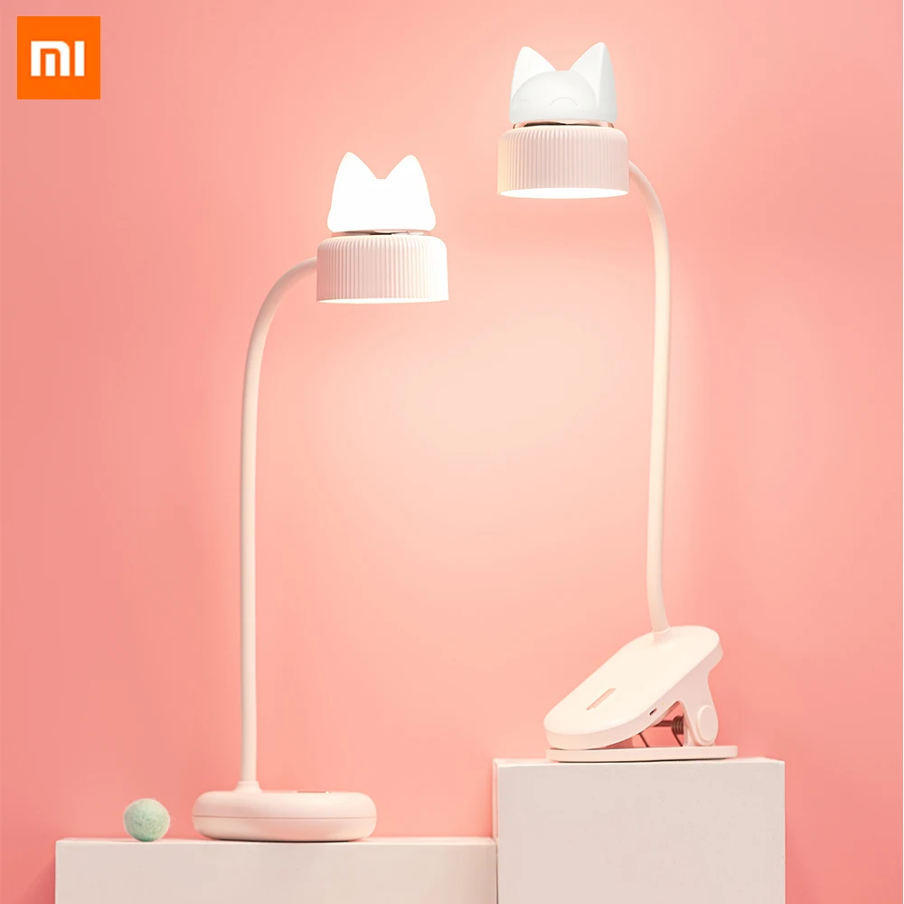 Лампа xiaomi светильник XIAOMI Mijia 3 жизнь Xiaomi лампа светодиодный настольная лампа usb зарядка складной зажим свет трехскоростной Регулируемый Кот ночник для чтения