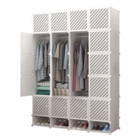 closet modern simple storage cabinet steel pipe thickening and reinforcement assemble plastic folding clothes storage cabinet