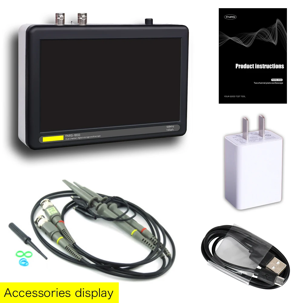 

1013D Digital Tablet Oscilloscope Dual Channel 100M Bandwidth 1GS Sampling Rate Mini Tablet Multifunctional Digital Oscilloscope