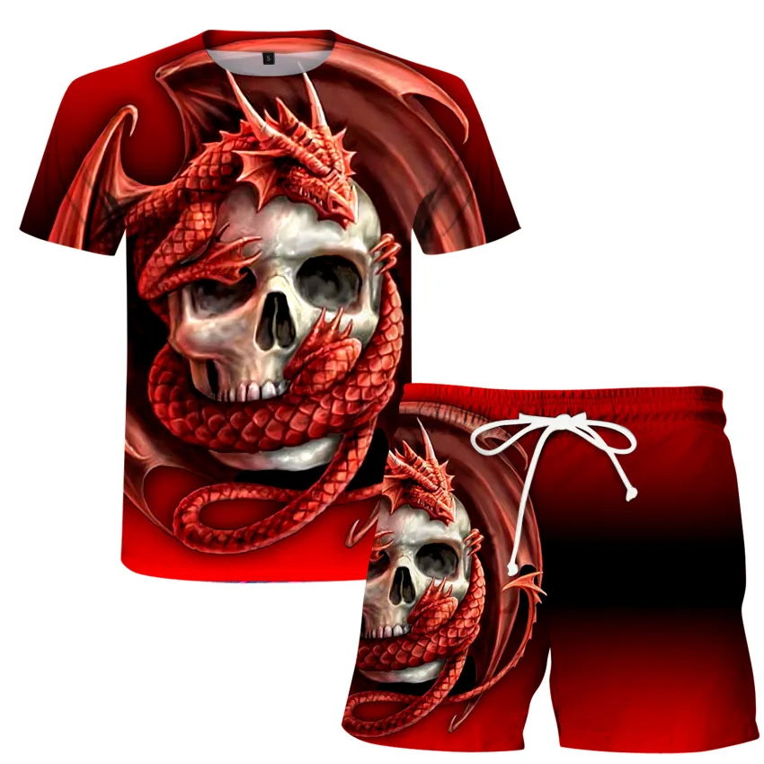 

Мужская фигурка в виде черепа 3D, свитер с принтом в стиле «хип-хоп» Классный модный костюм для мальчика, комплект удобные дышащие 100% полиэст...