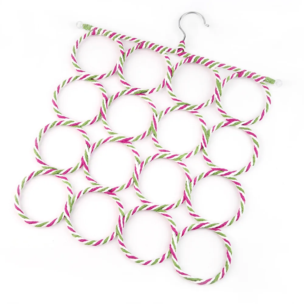 

16 Holes Ring Rope Slots Rattan Weaving Folding Scarf Holders Hangers