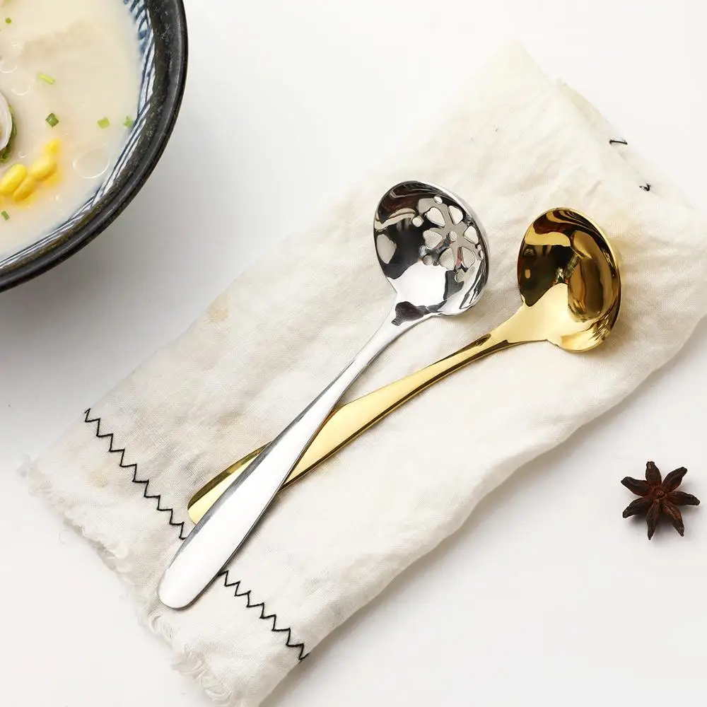 

304 Stainless Steel Soup Spoon Thickened Table Spoon Gold Silver Dinnerware Tableware Restaurant Supplies