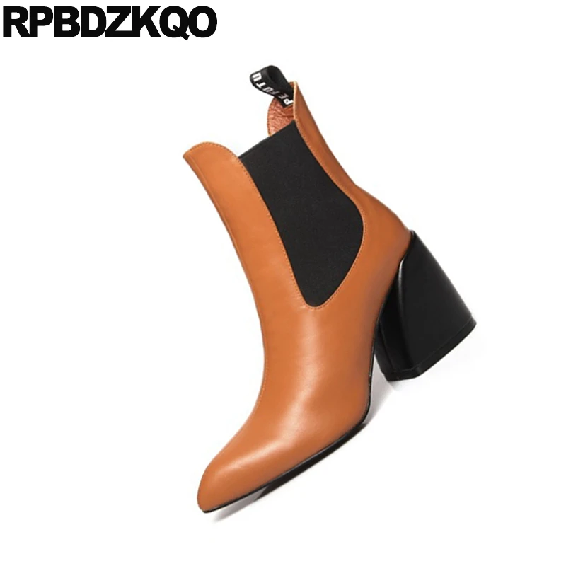 Ботинки Челси женские без шнуровки роскошные брендовые элегантные полусапожки