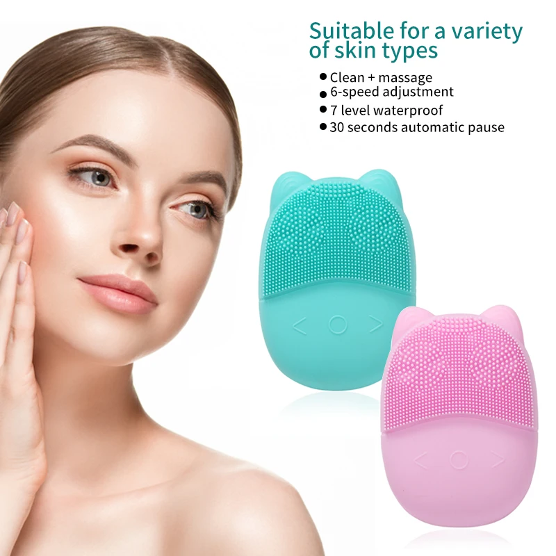 Новая Мини электрическая кисть для очистки дица инструмент спа массажа лица