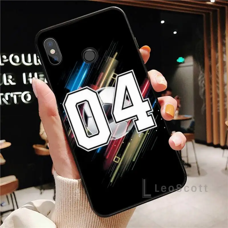 

Football Lucky number And letter Phone Case For Xiaomi Redmi Note 4 4x 5 6 7 8 pro S2 PLUS 6A PRO