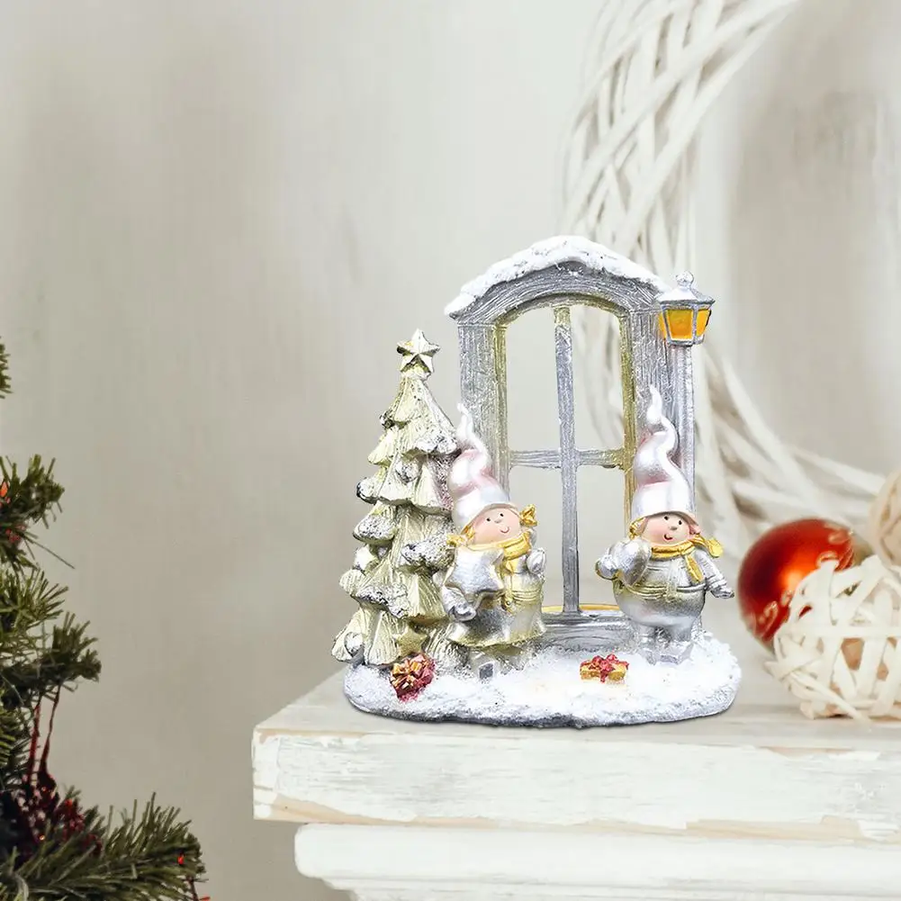 

Christmas Santa Claus Statue Door And Window Christmas Resin Dwarf Statues For Garden Decorations Landscape Crafts Ornament Gif