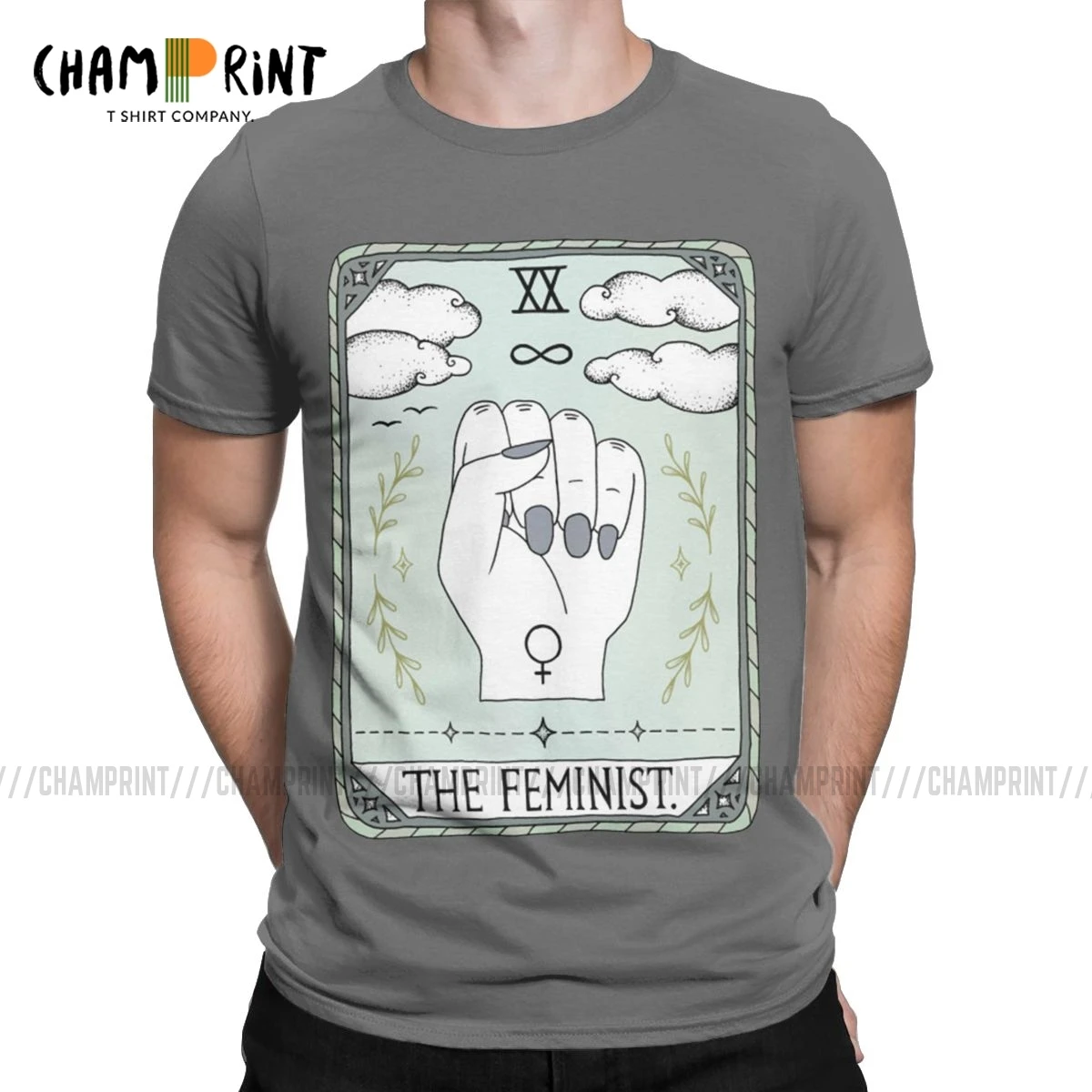 Мужские футболки феминиста таро гадания оккультная карточка Волшебная ведьма