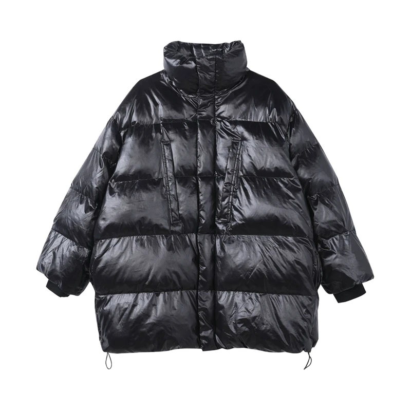 

Winter Clothes Women 2020 Fashion Solid Loose Bubble Korean Leather Puffer Coat 047