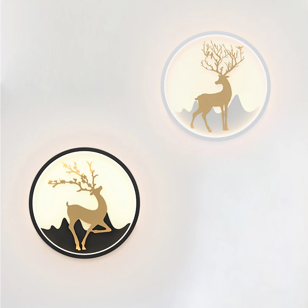 

Sanmusion bedroom night light wall lamp home decoration modern deer pattern kids bedroom wall lights lighting sconce