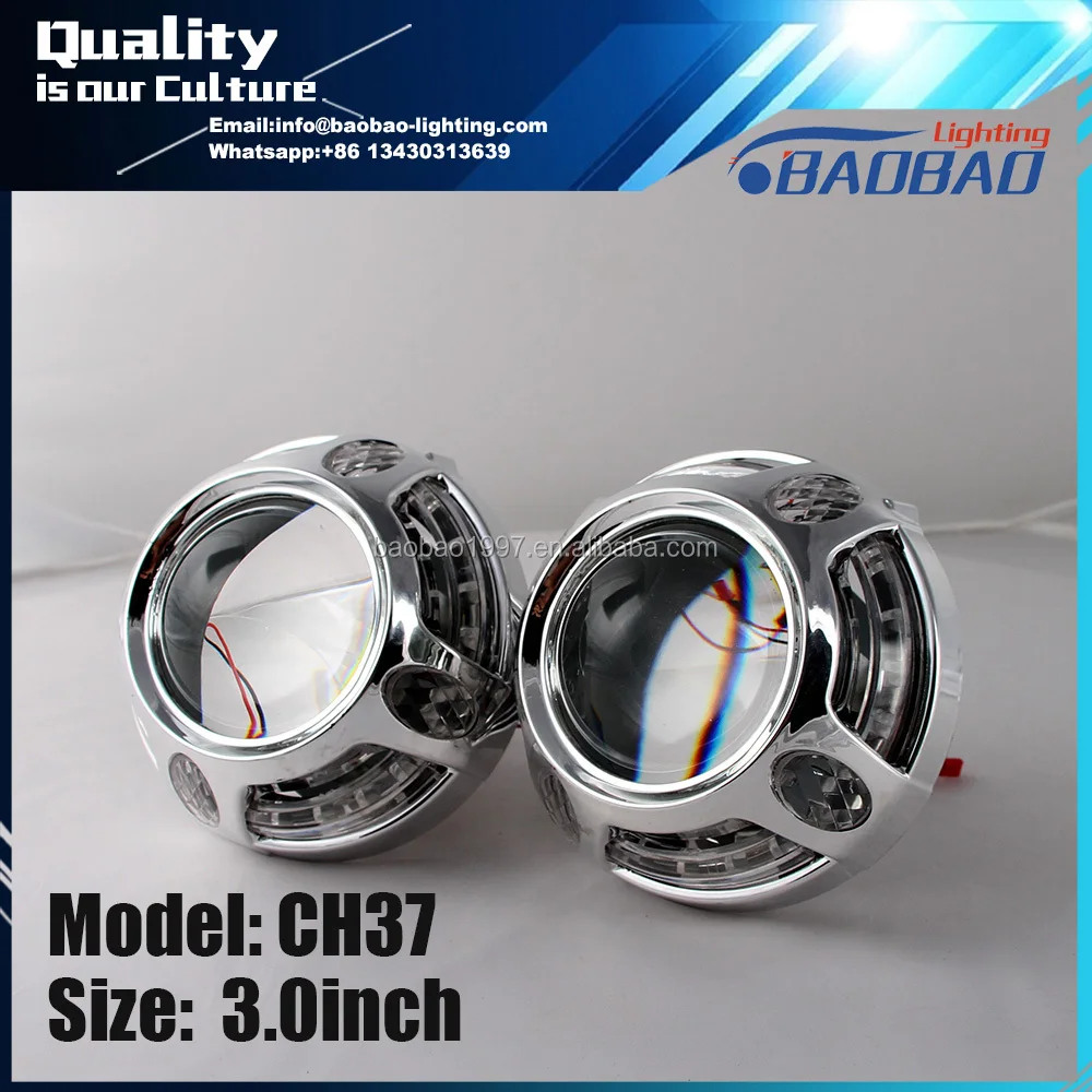 

CH37 3,0 дюймов Panamera hid Биксеноновые линзы прожекторного типа с двойной Ангел глаз -- BAOBAO освещение