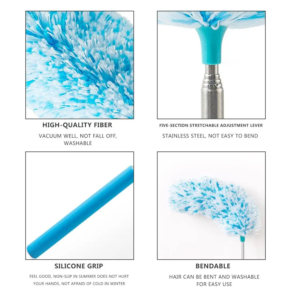 Регулируемая щетка для пыли из микрофибры удлинитель натягивания перьев